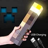 Minecraft Same Type Torch Pixel Style Wall Mounted USB Charging Long Battery Duration Night Light