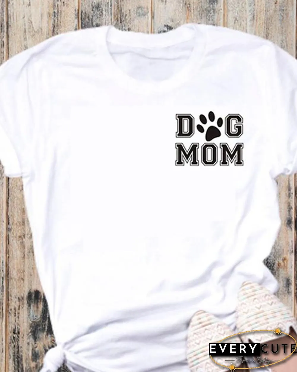 Dog Mom Cotton Tee Printed T-Shirt