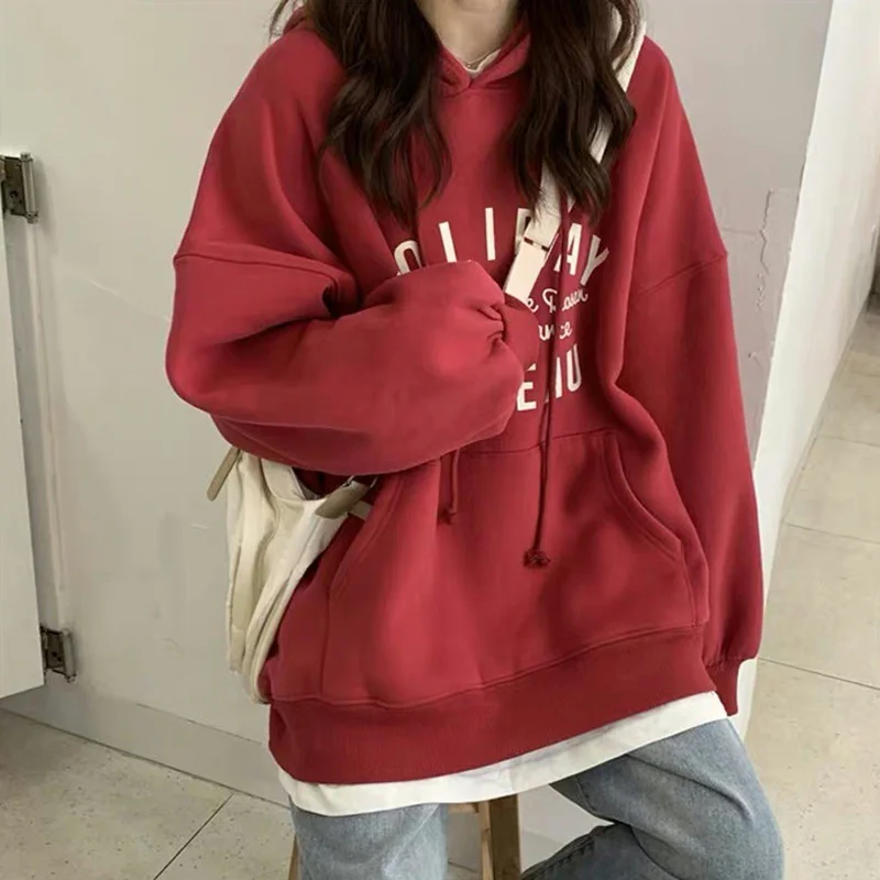Brownm Brownm Hoodie Hoodie Female Tide 2024 Autumn Dress New Korean Version Loose Korean Version With A Hoodie Web Celebrity Women's Clothing