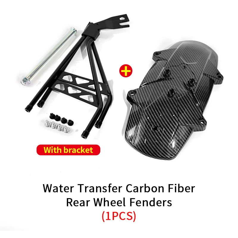 Suitable for SUR-RON Light Bee S/X Water transfer carbon fiber rear wheel fenders with Extended Rear Axle Mudguard Kit