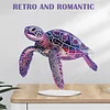 (US Local)5D DIY Special Shape Diamond Painting Desk Ornament Purple Animals Decor Kit