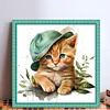 Cat - 18CT Stamped Cross Stitch 20*20cm/7.87*7.87in