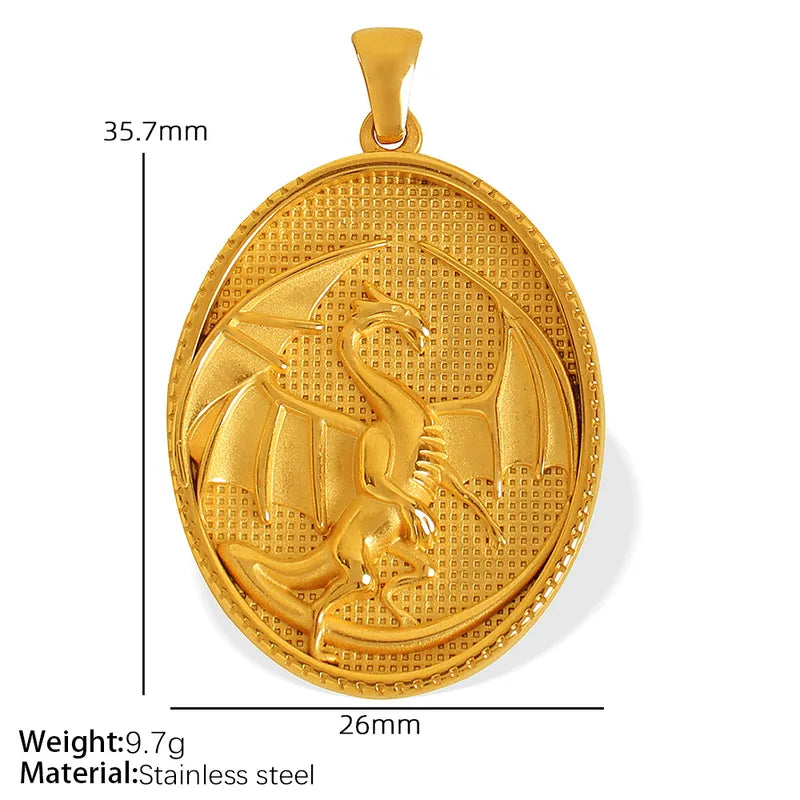 1 Piece 35.7*26mm Titanium Steel Human Virgin Mary Pendant
