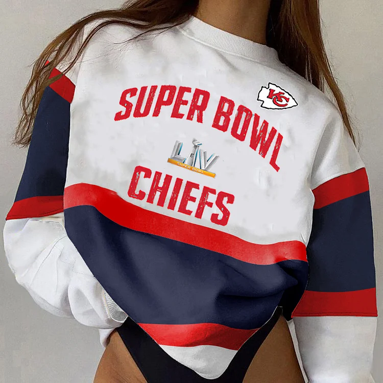 Kansas City Chiefs Crew Neck  Colorblock Sweatshirt