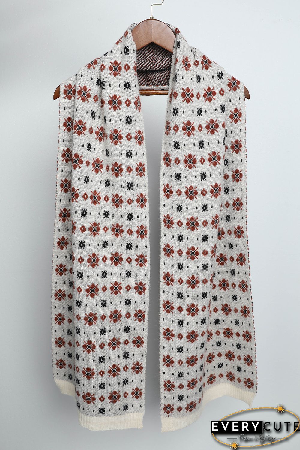 Multicolor Christmas Floret Knitted Shawl Wrap Scarf