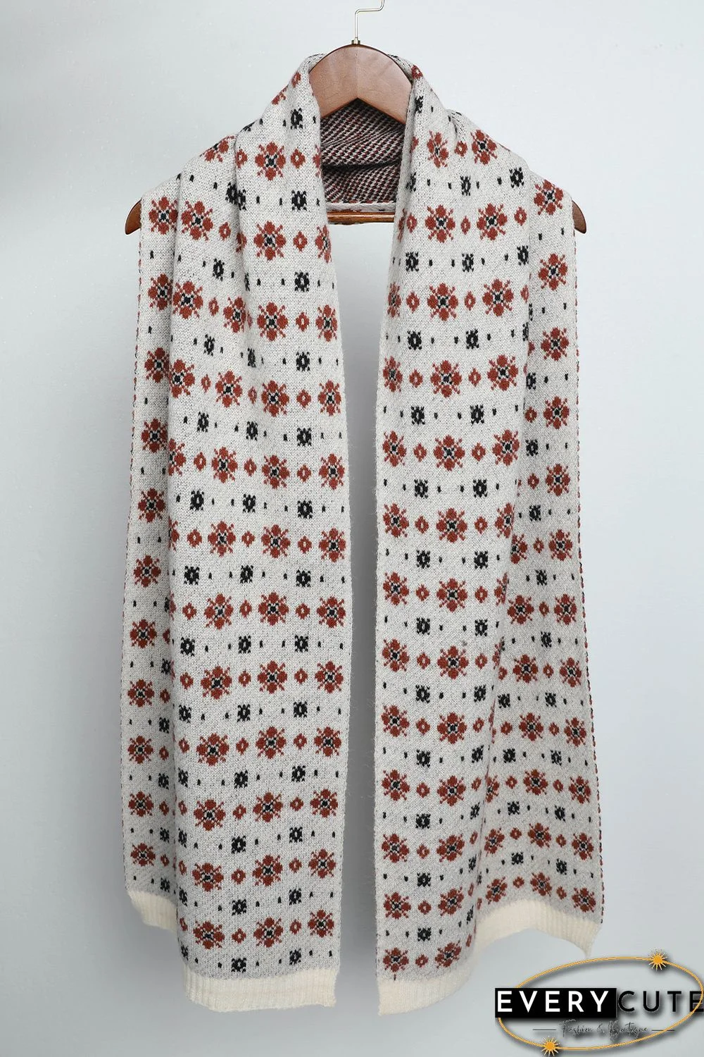 Multicolor Christmas Floret Knitted Shawl Wrap Scarf