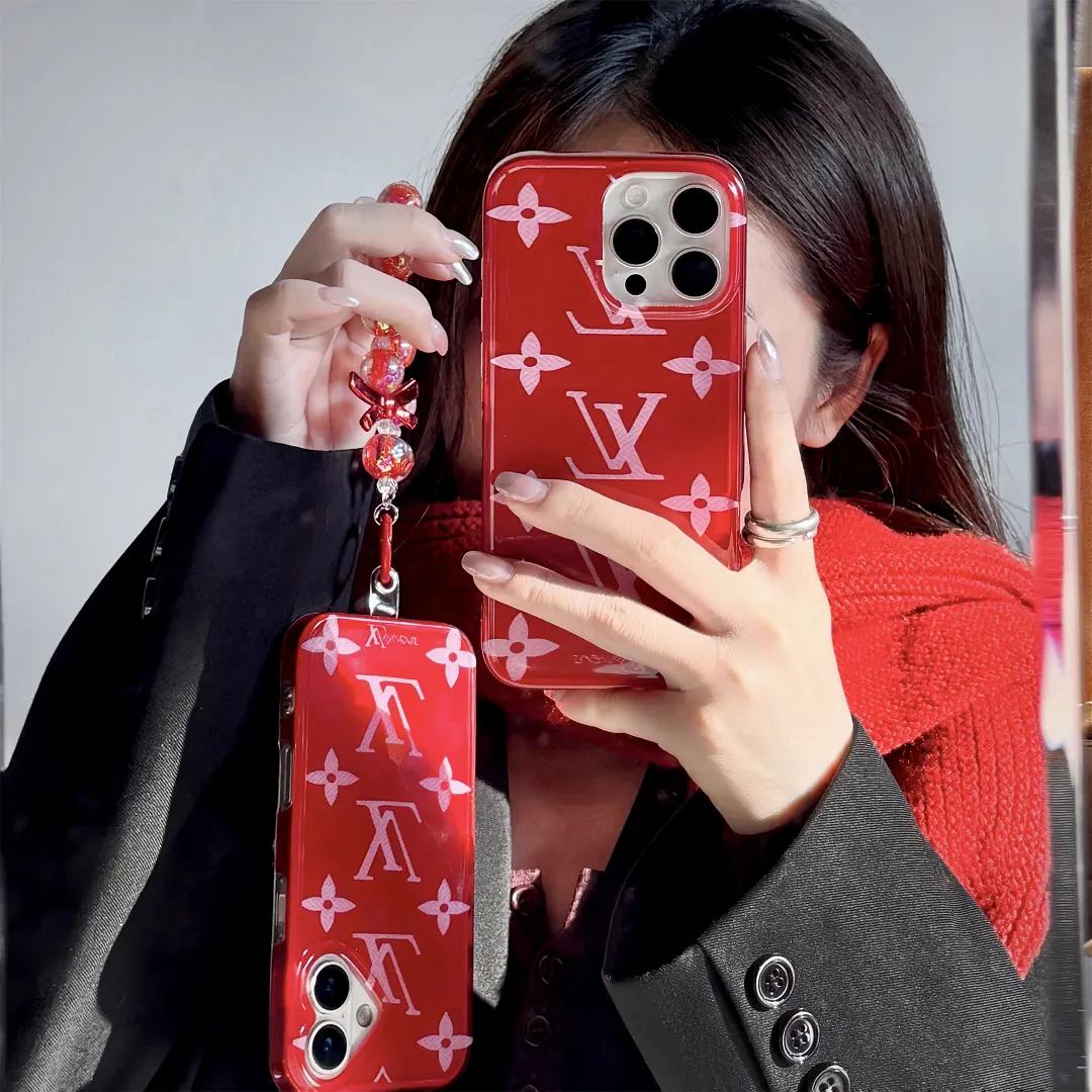 Red Louis Vuitton Monogram Elegant Bracelet Pendant Apple iPhone Cases