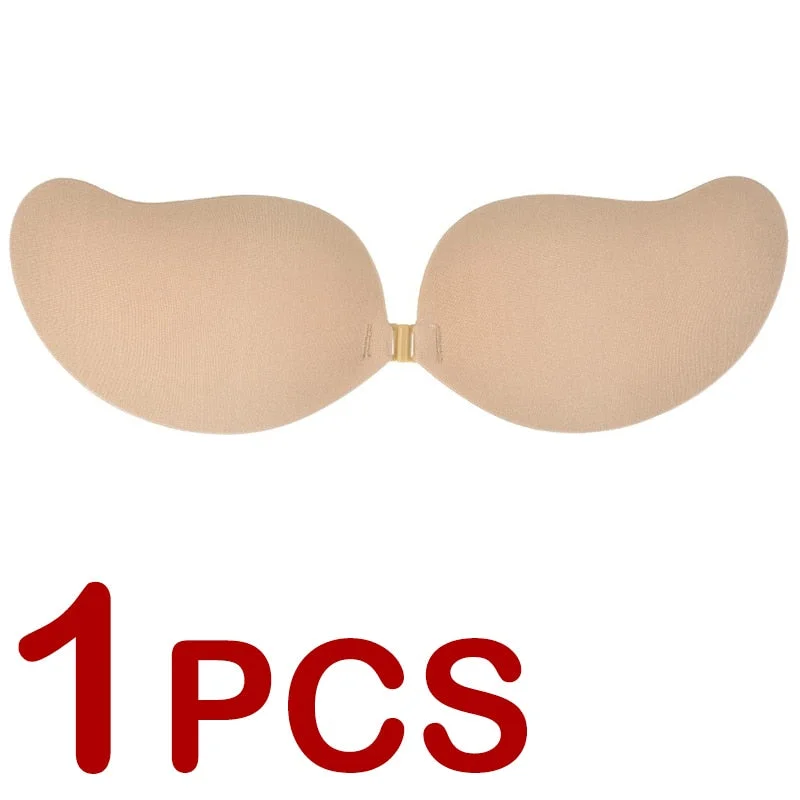 1/2 Pair Strapless Invisible Sticky Bra Underwear Sexy Seamless Push Up Silicone Bras For Women Sexy Lingerie Backless Bralette