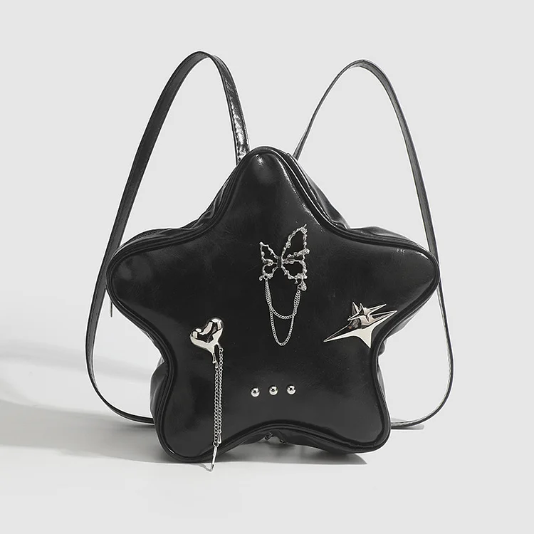 Five-pointed Star Metal Butterfly Backpack