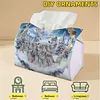 Diamond Painting PU Snow Wolf Tissue Box Tissue Holder