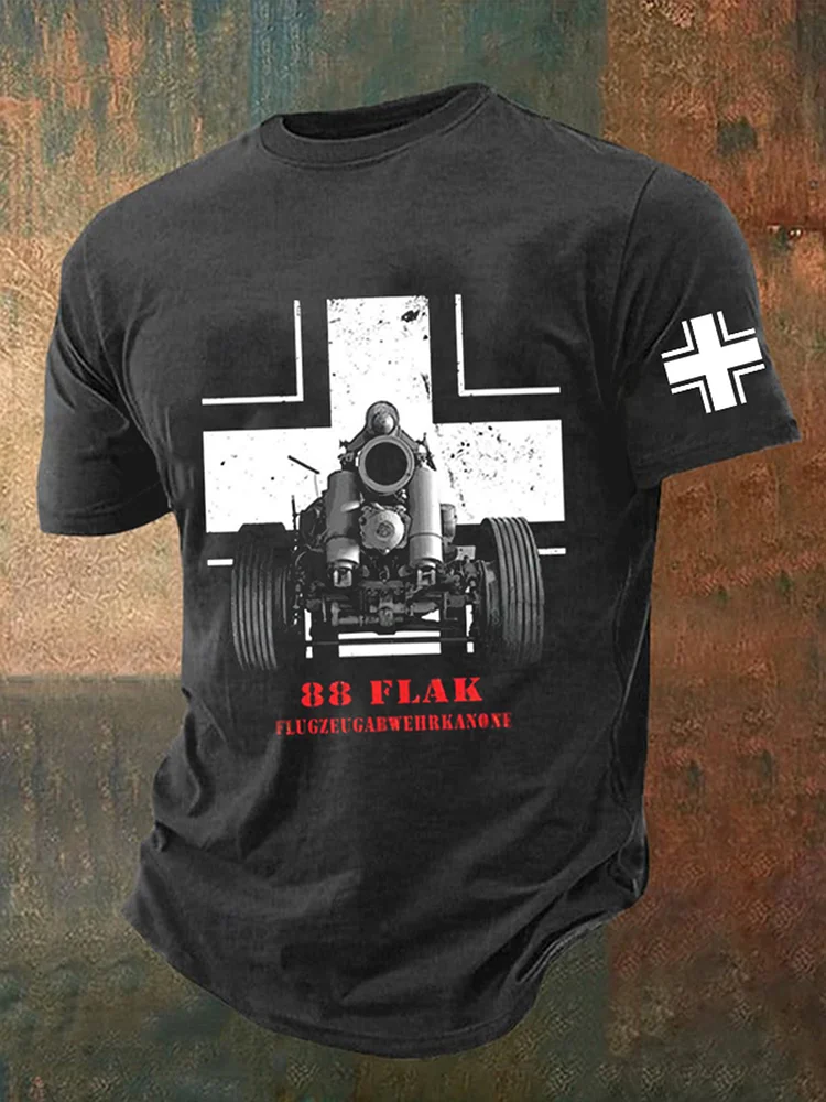 Flak bedrucktes Kurzarm-T-Shirt für Männer
