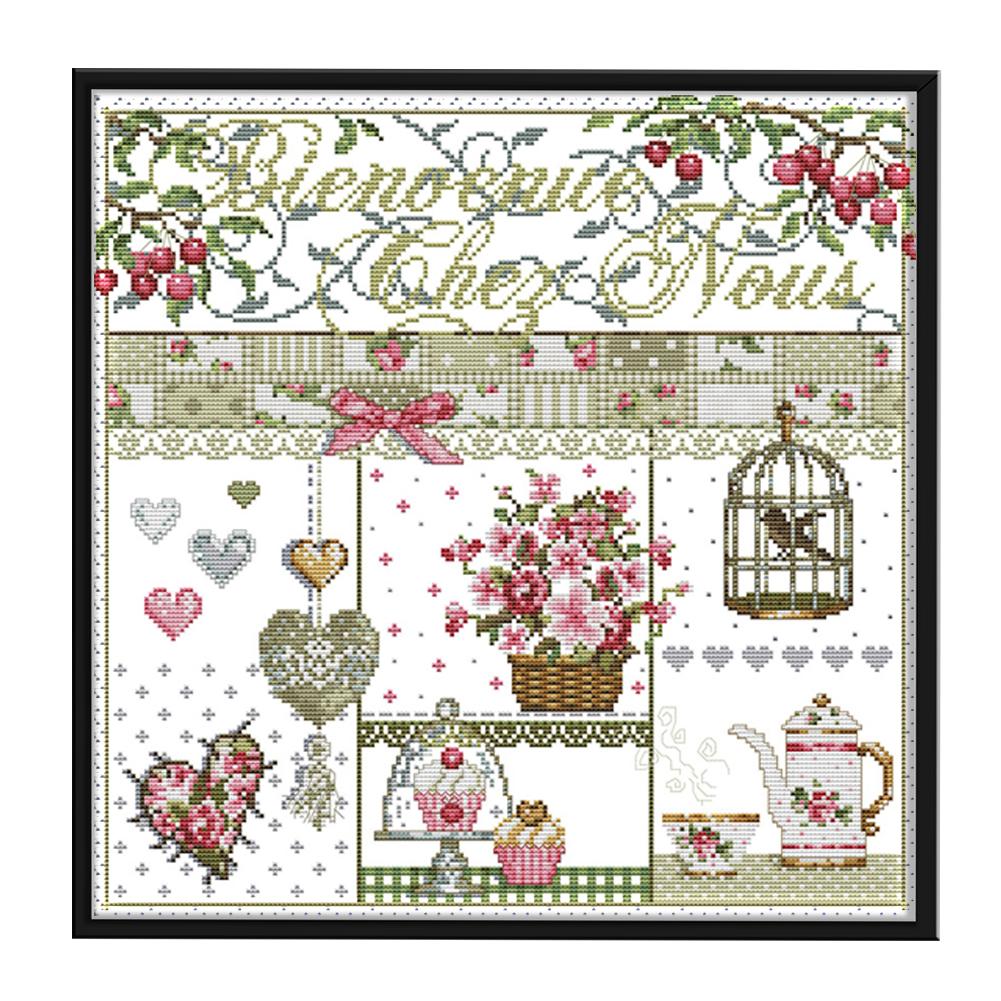 

Home Life - 14CT Stamped Cross Stitch - 43*42cm, 501 Original
