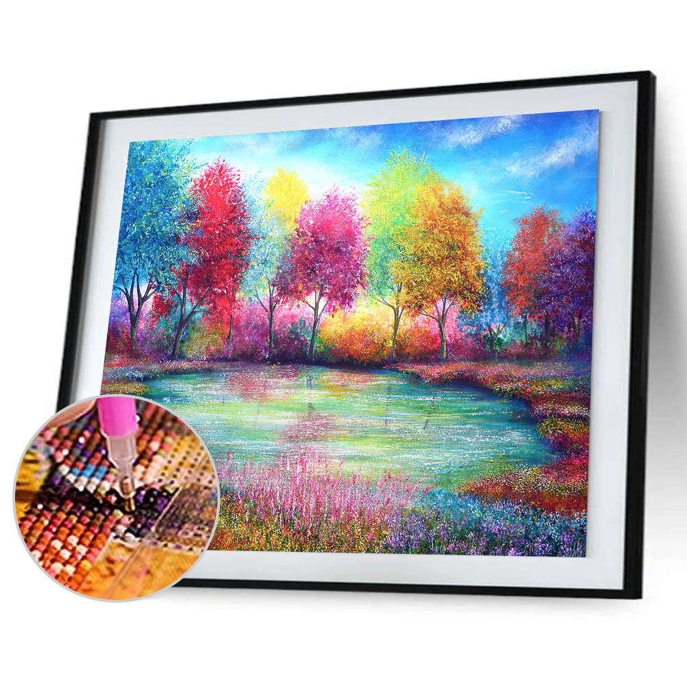 

(Multi-Size) Colorful Tree - Round/Square Drill Diamond Painting 40*30cm/50*40cm, Square diamond 30*40cm, 501 Original