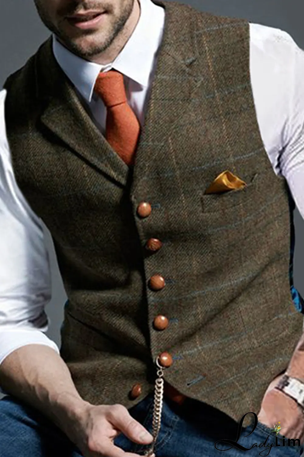 Green Fashion Casual Plaid Split Joint Buckle Turn-back Collar Tops