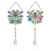 2pcs Dragonfly Diamond Painting Double-sided Crystal Window Suncatcher Craft Set Birthday Gifts Home Garden Decor Hanging Kit