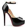 150mm Claasic Red Bottom Heels High Platform Ankle Strap Pumps Party Shoes