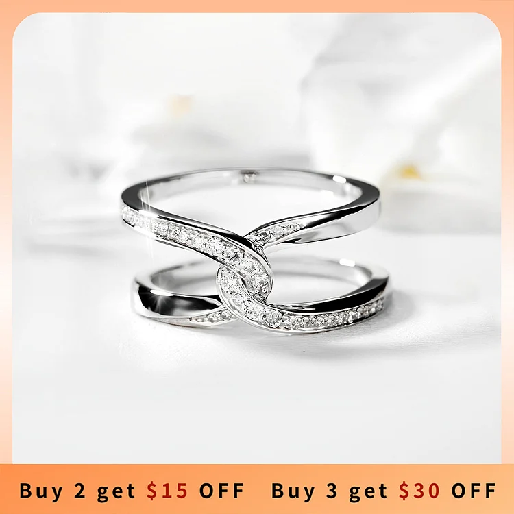 For Daughter - S925 No Matter How Busy We May be Our Hearts are Always Linked Together Cross Ring