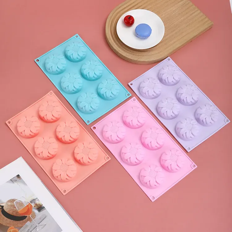 4-Piece Floral Relief Silicone Mold Set