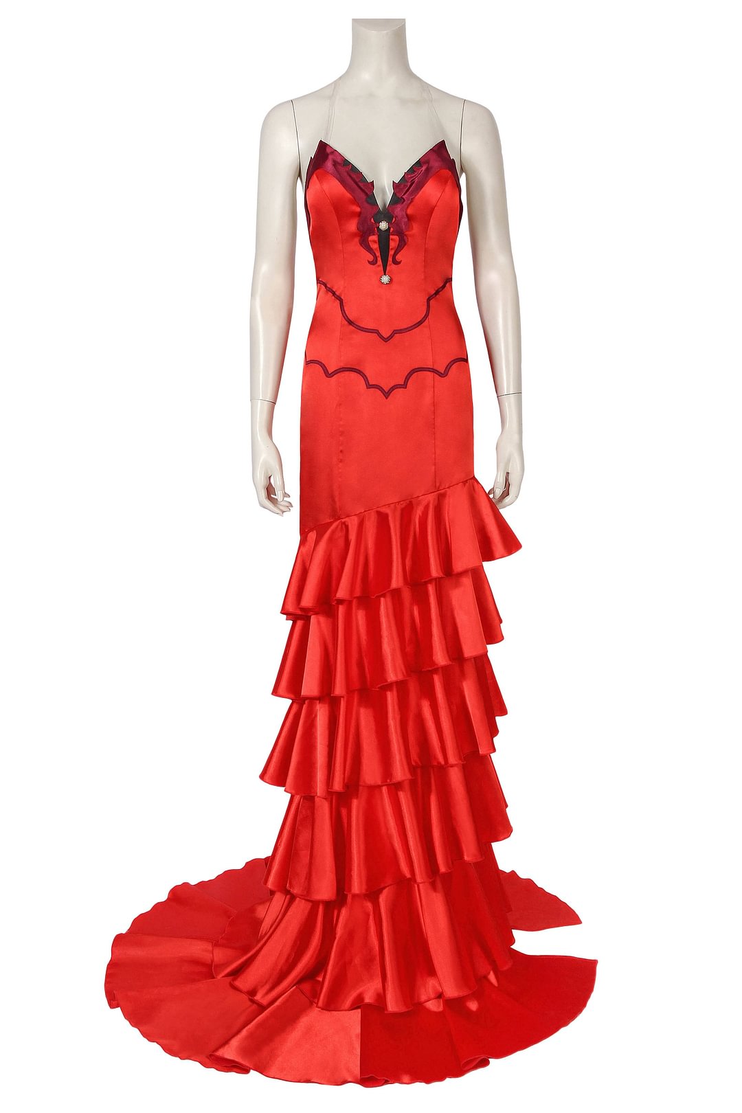 FFVII Remake Aerith Cosplay Costumes Red Dress