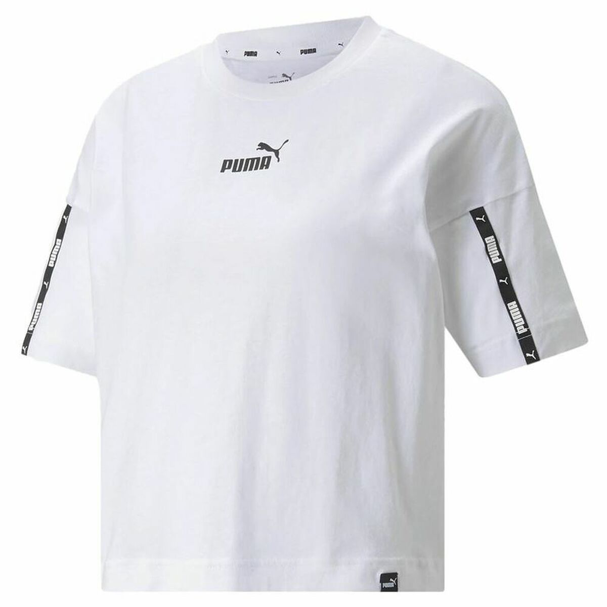 Women&rsquo;s Short Sleeve T-Shirt Puma Power Tape Cropped White - sale.kim -  endless selection of finest brands