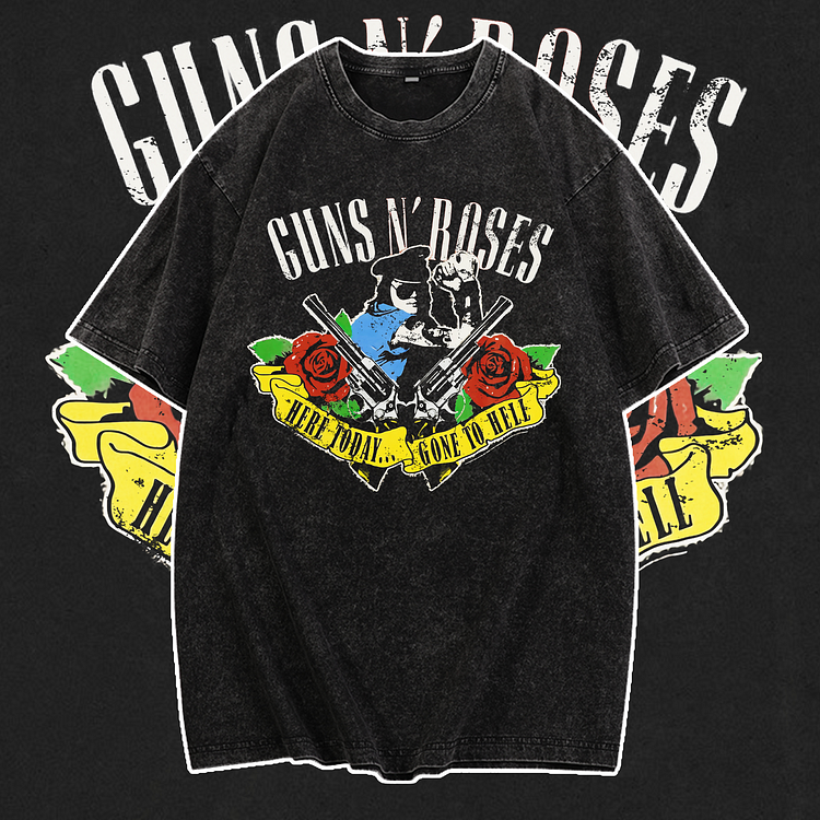 Davidhawaii100% Cotton Casual Soft and Comfortable High Street Metal Band Rock Vintage Street Tee - 100% Cotton