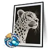 Spotted Leopard Special Shaped 5D DIY Partial Drill Diamond Pearl Painting Kit for Adults Beginners Home Decor Art Craft Pearl Diamond Painting 30x40cm