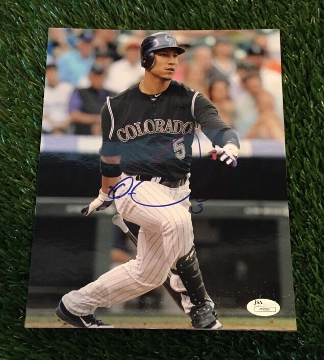 CARLOS GONZALEZ Signed COLORADO ROCKIES 8x10 Photo Poster painting - JSA COA GORGEOUS!