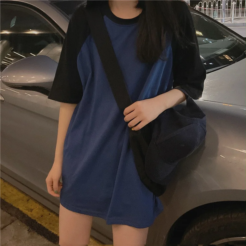 Uveng Uveng Short-Sleeved T-Shirt Women Loose Korean Version 2024 New Summer Solid Color Students Versatile Fashion Student Jacket Tide