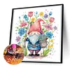 >SALE<5D DIY Partial Special Shaped Drill Diamond Painting Flower Gnome Decor 30x30cm