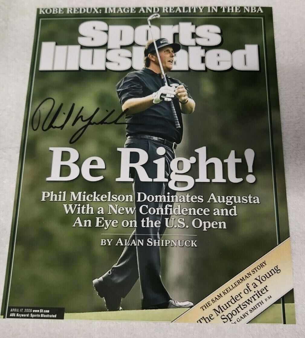 PHIL MICKELSON MASTERS CHAMPION SIGNED AUTOGRAPHED Sports Illustrated 8x10 Photo Poster painting