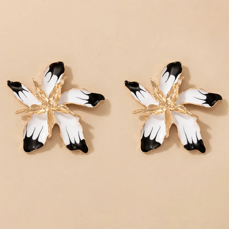 Women's Personality Exaggerated Multi-layer Alloy Flower Earrings
