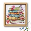 Flowers Books Partial 11CT DIY Beaded Cross Stitch Kits for Beginners Adults Home Wall Decor Cross Stitch Art and Crafts Kits 36x36cm tapestrymarket
