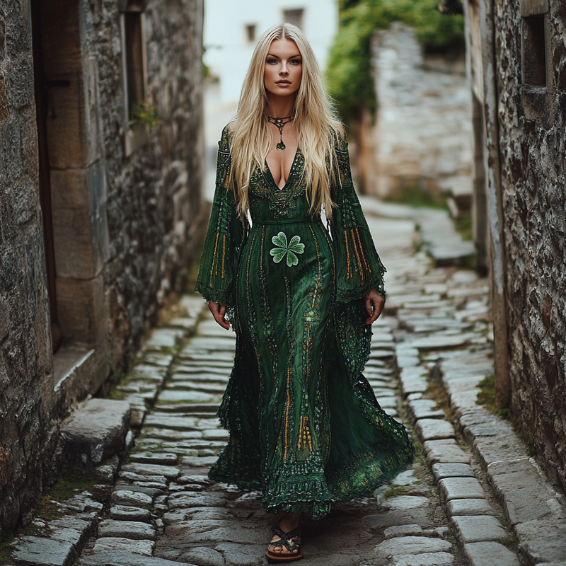 Embroidered Vintage Linen Dress ce90
