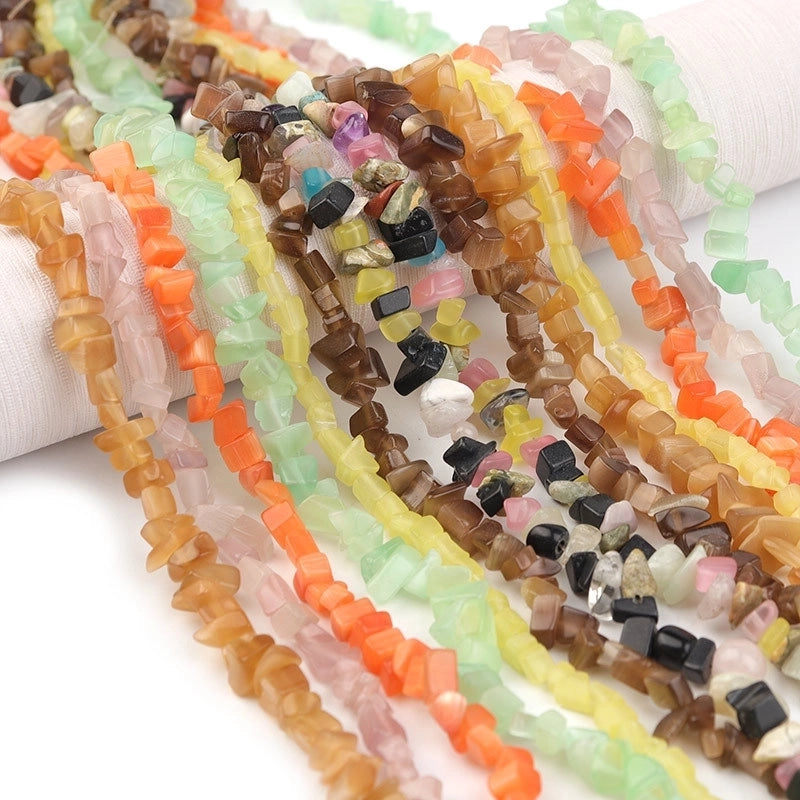 Semi-finished Natural Crystal Jade Loose Irregular Gravel Demagnetizing Stone Beaded