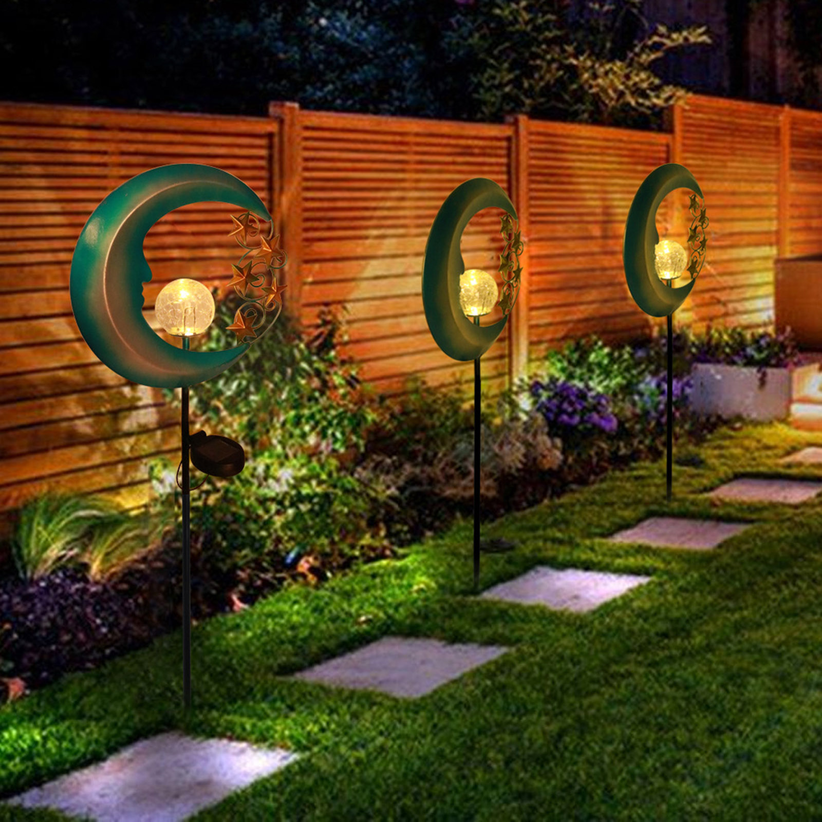 

LED Solar Moon Star Waterproof Pathway-Landscape Light, 501 Original