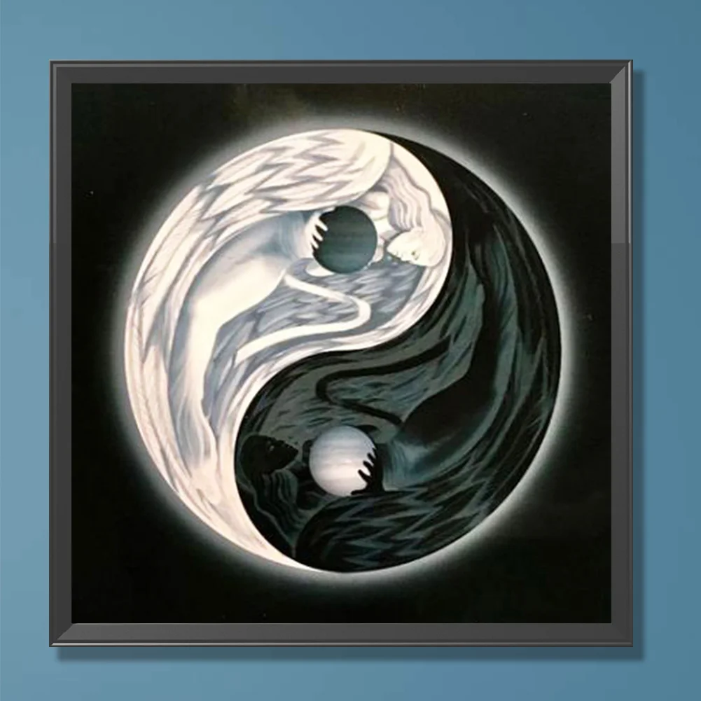 Full Round Diamond Painting 30*30cm - Yin Yang Angel