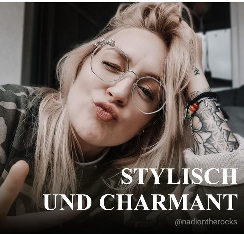 Kaitlyn Silber Geometrisch Brille
