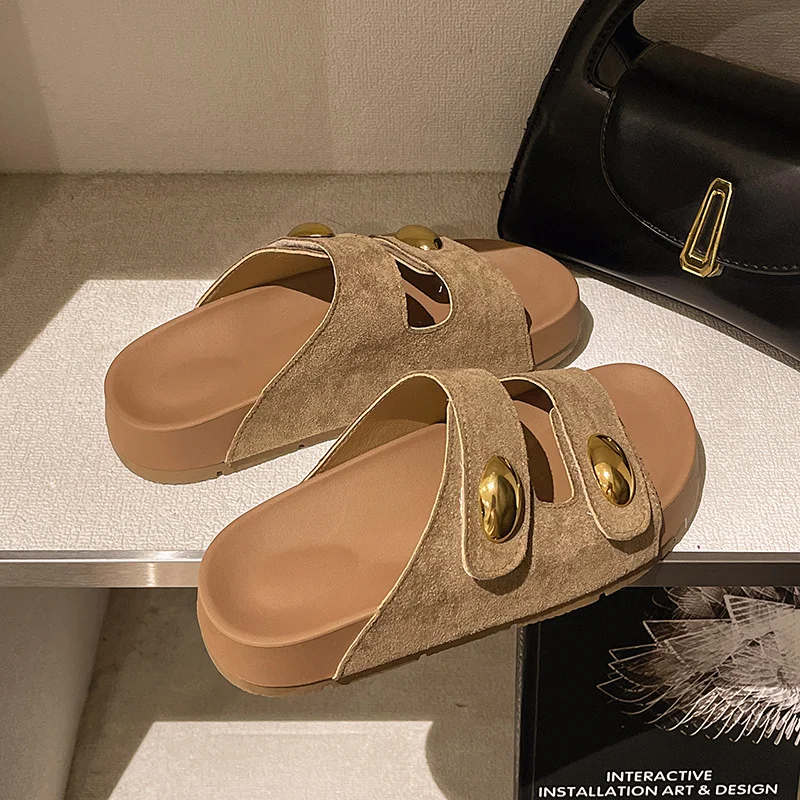 Nigikala Nigikala Boken Shoes Women Wear A Word Net Red Summer New With Skirt Beach Cool Drag Woman