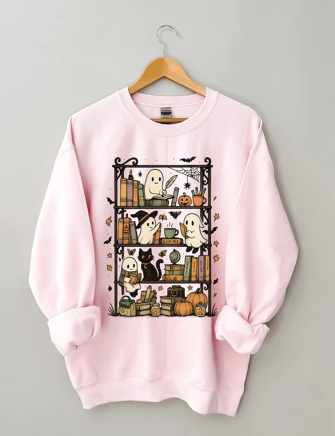 Retro Halloween Bookshelf Sweatshirt