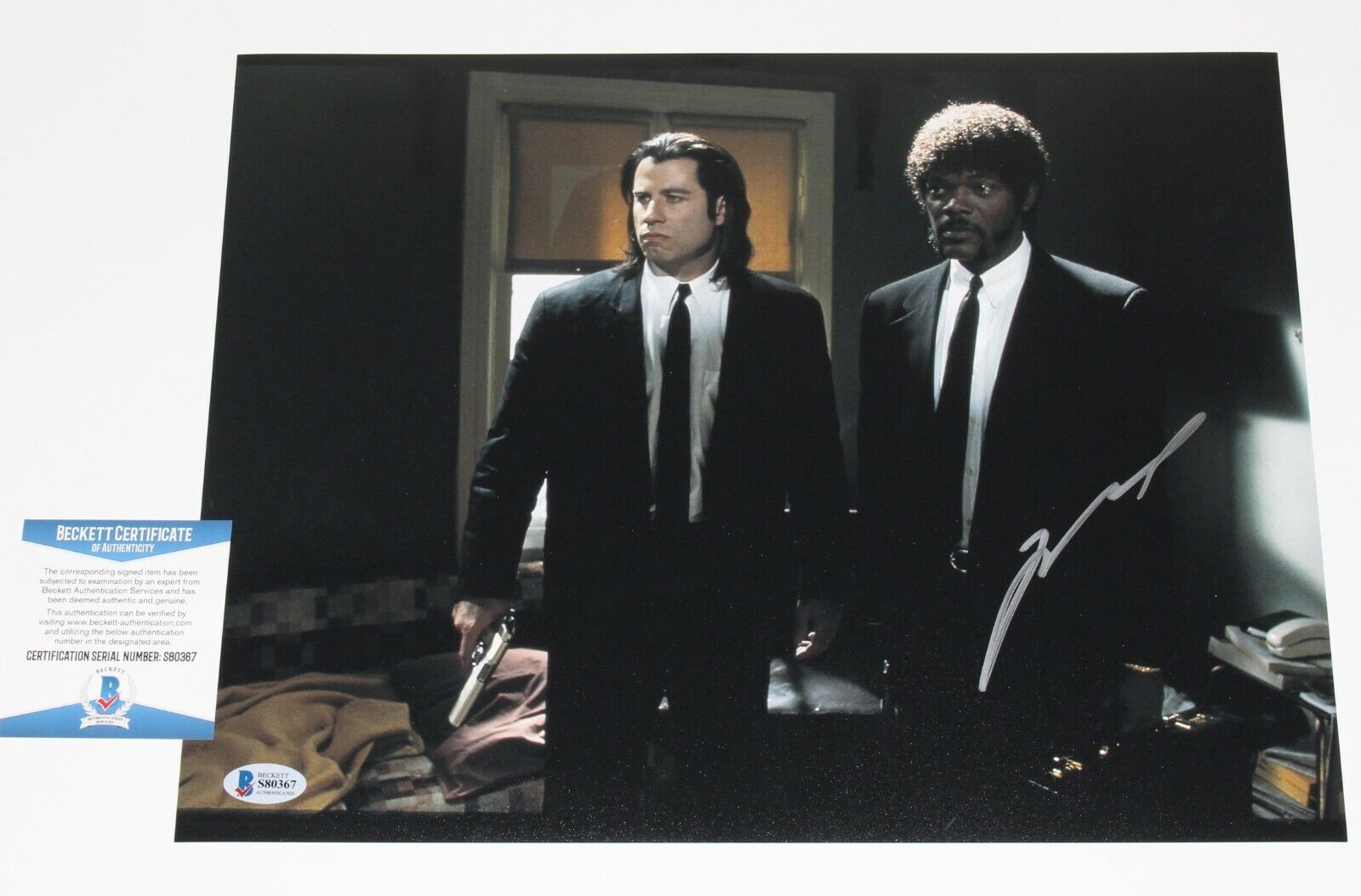 JOHN TRAVOLTA SIGNED PULP FICTION 11x14 MOVIE Photo Poster painting BECKETT COA VINCENT JULES