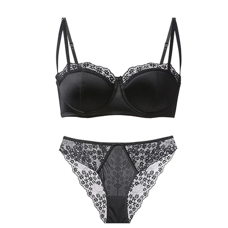 Churchf Lingerie Women Gathered Sexy Lingerie Set French Silk Thoracic Lingerie Soft Steel Ring On The Summer Bra Set