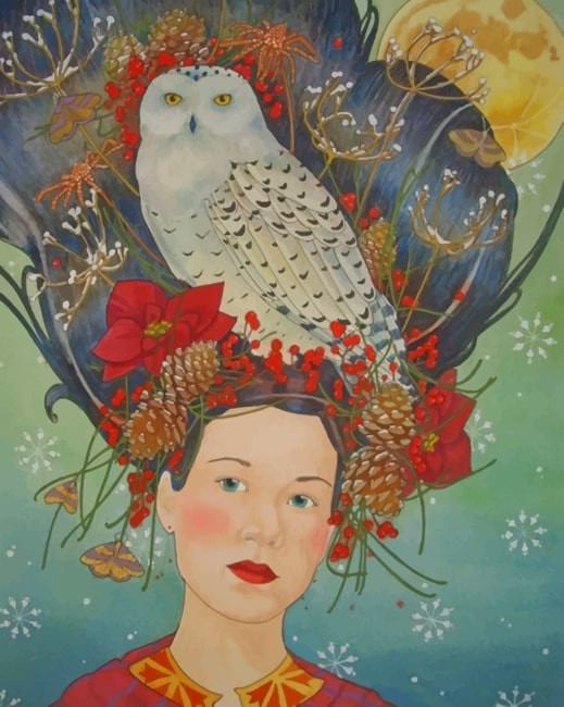 

Woman And Owl – Paint By Numbers - 40*50CM, 501 Original