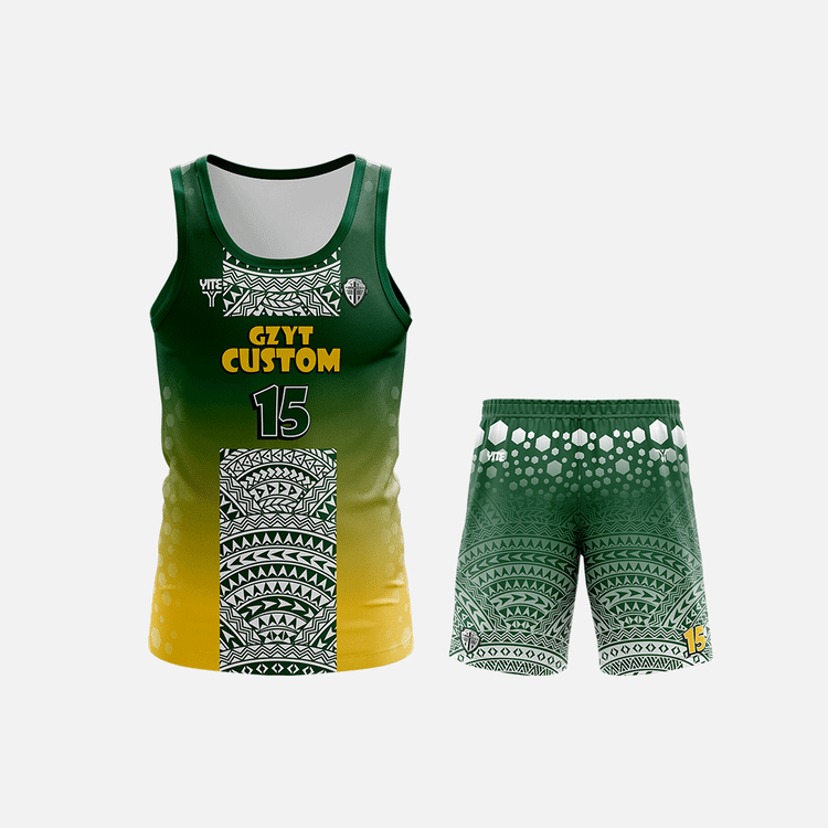 YITE | XSCQ24-010-Green  And Yellow Touch football Uniforms