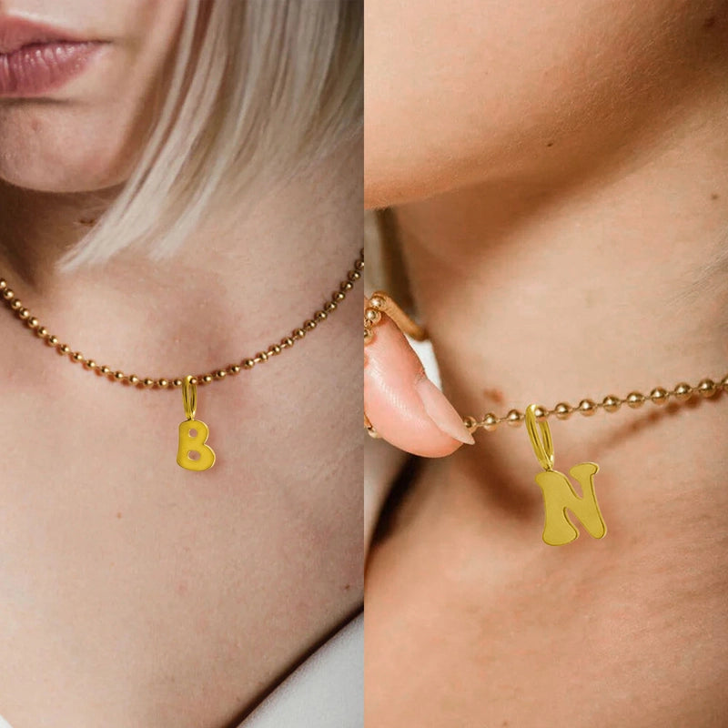 1 Piece 1 Set 304 Stainless Steel Letter Pendant Chain Jewelry Accessories4