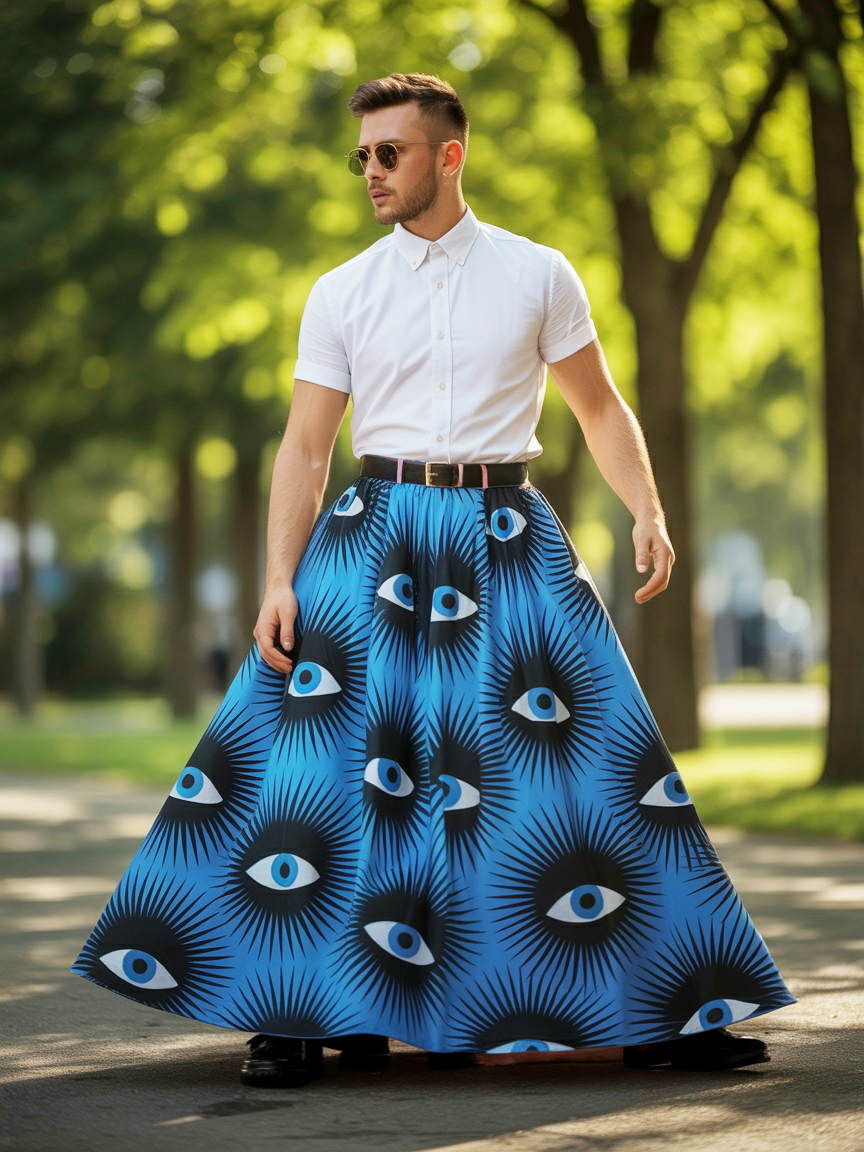 Blue Eyes Men's Festival Carnival Skirt