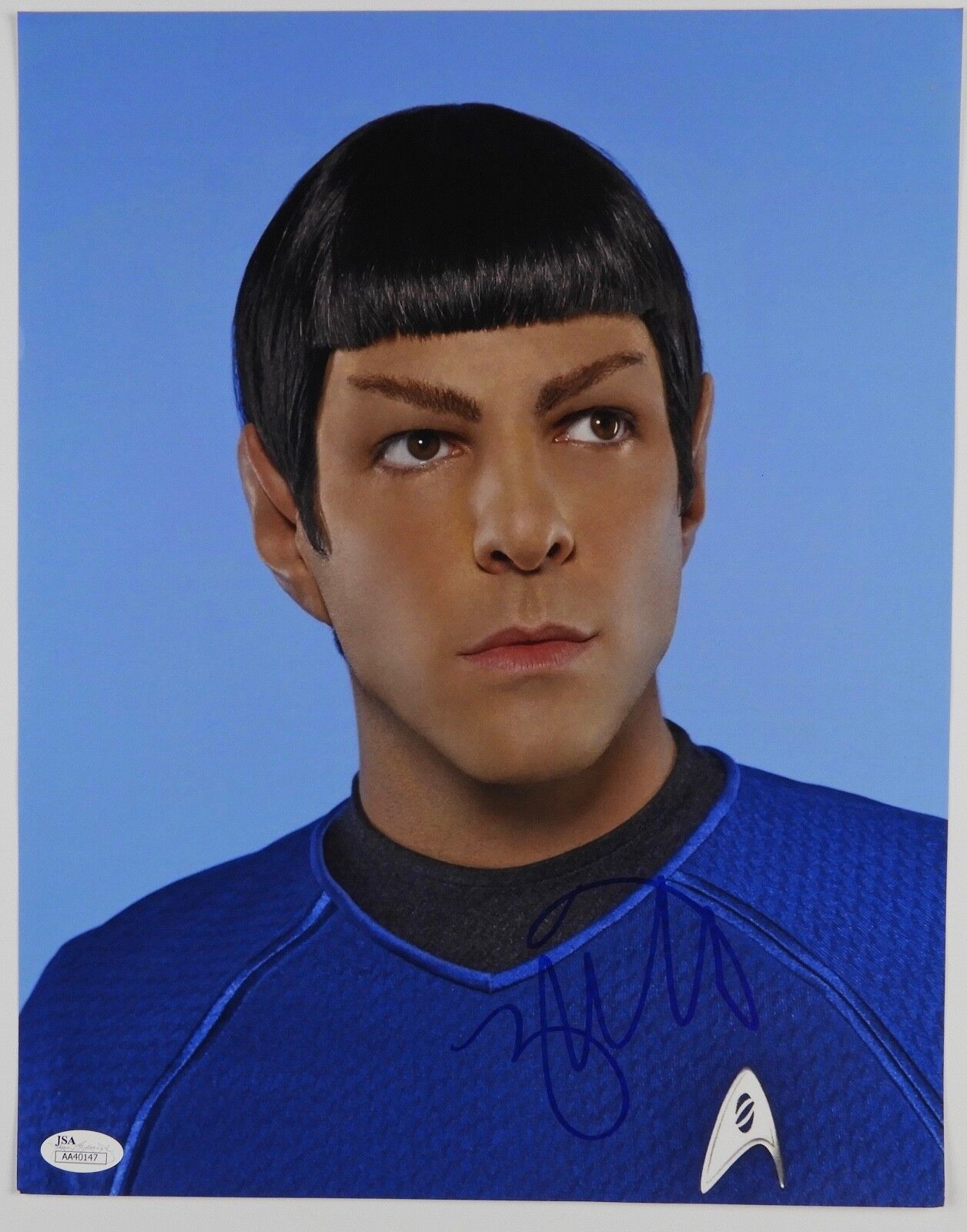 Star Trek Zachary Quinto Spock Autograph Signed 11 x14 JSA COA Movie