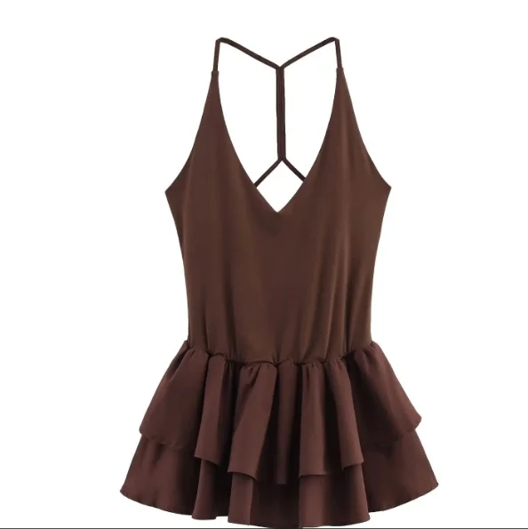 Nigikala Nigikala Women's Clothing Explosive Temperament Fashion Splicing Hanging Neck Dress