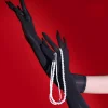 Sexy Gloves High Elastic Ultra-Thin Oil Shiny Seamless Invisible Medium Tube Long Sleeve Porno Clubwear