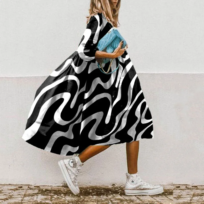 ⚡NEW SEASON⚡Twisted Stripe Print Casual Midi Dress