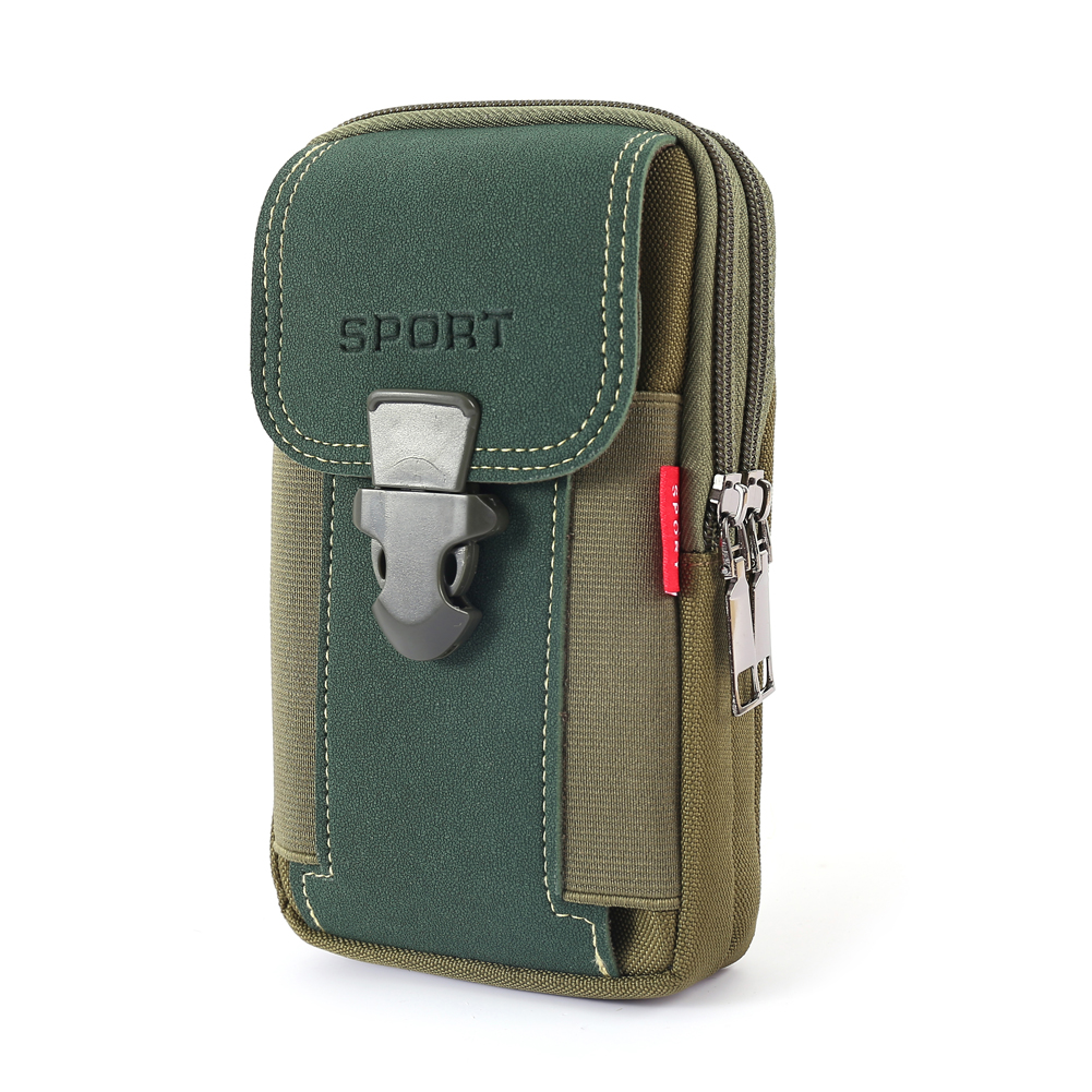 

Men Canvas Waist Bag Phone Purse Zipper Belt Bum Pouch (Style 1 Green), 501 Original